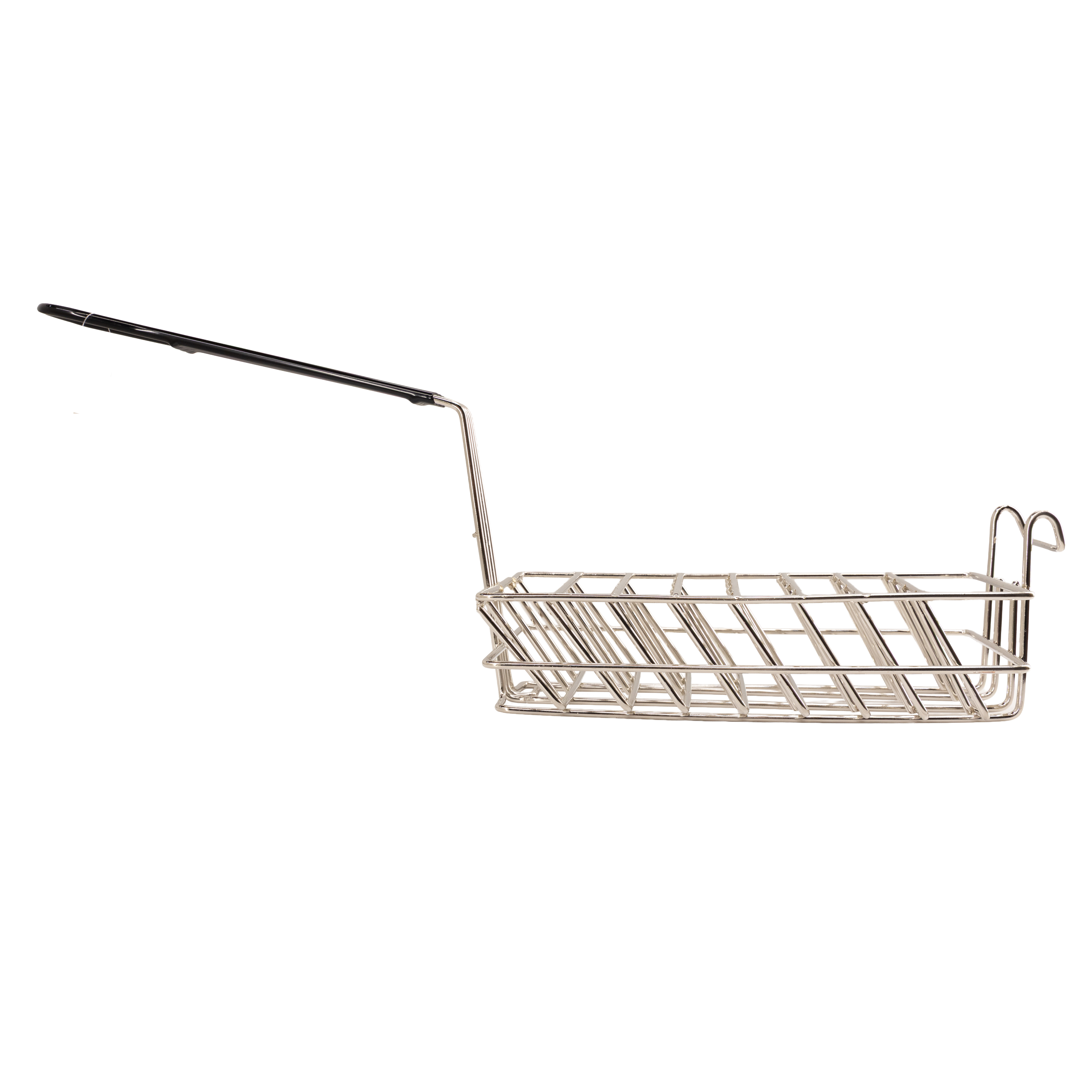 12-1/4" x 5-3/4" x 3-1/4" 8-Slot Specialty Fry Basket with 10-1/2" Long Handle