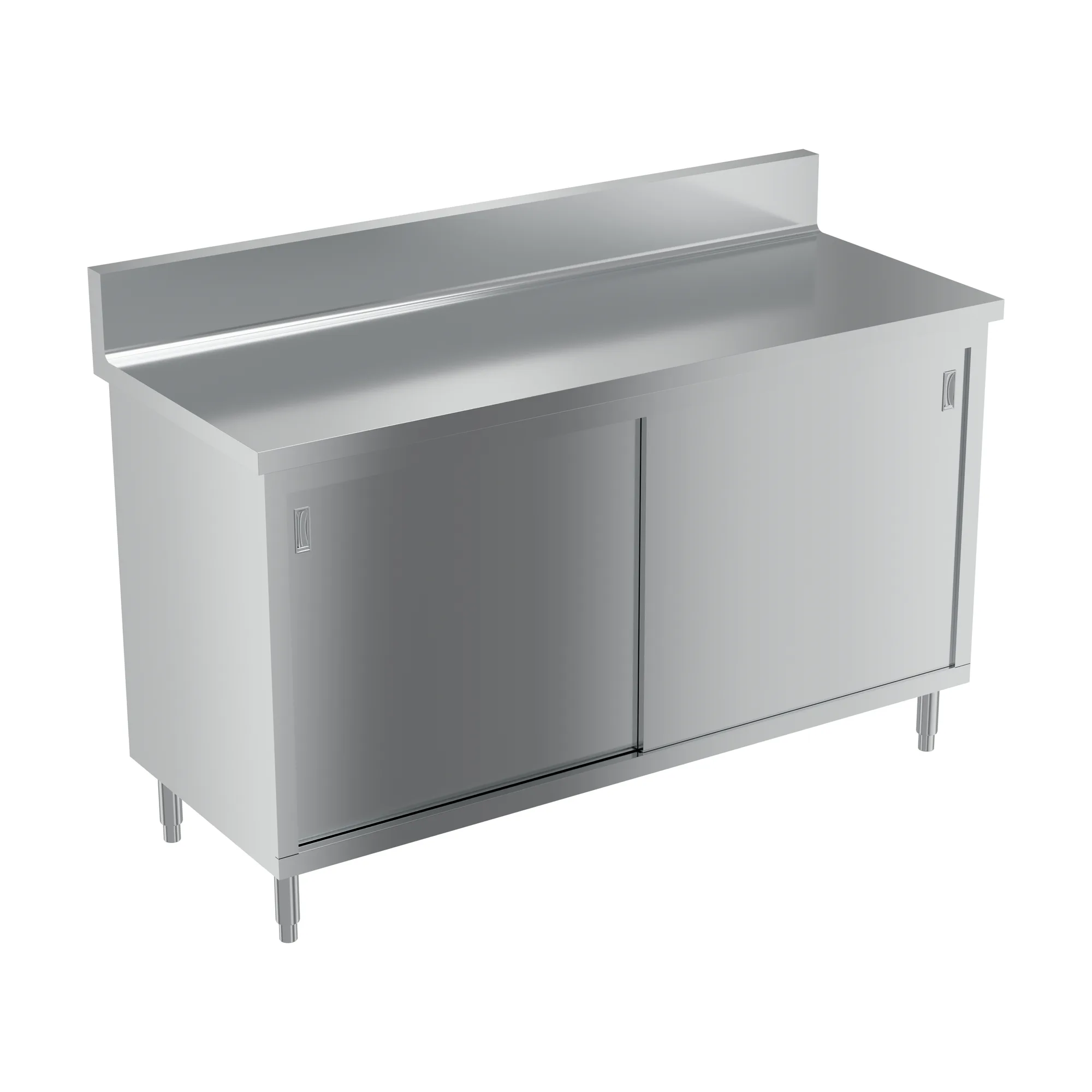 24″ x 60″ Worktable with Sliding Door Cabinet and 4″ Backsplash