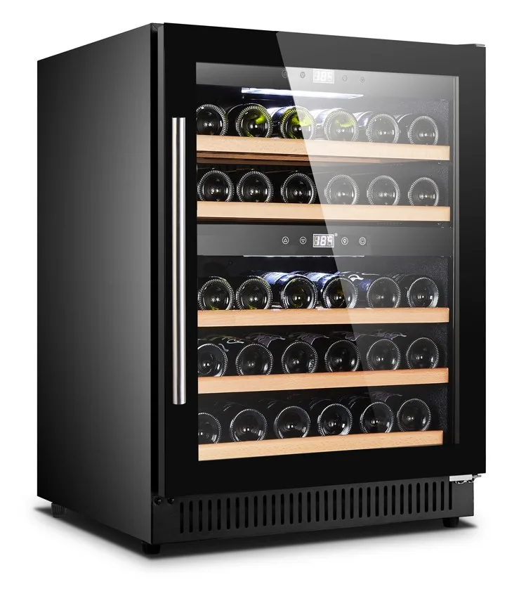 Vinovero 24″ Dual Zone Wine Cooler with 40 Bottle Capacity and Black Full Glass Door