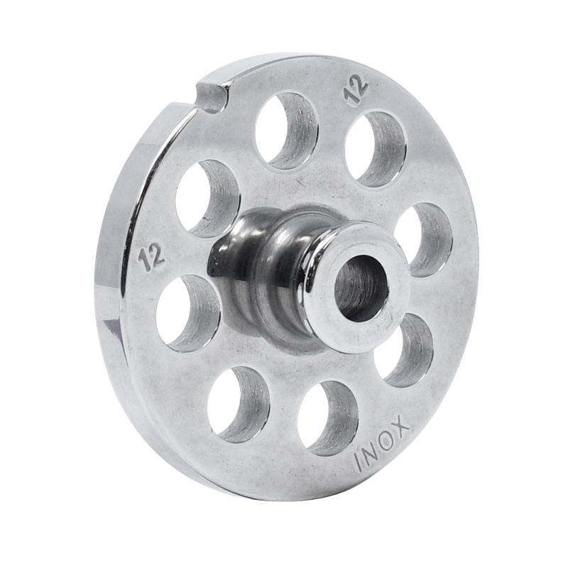 European Style #12 stainless steel plate with hub, 12mm (1/2″) – one notch/ round