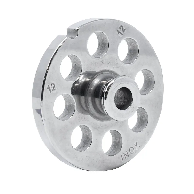European Style #12 stainless steel plate with hub, 12 mm (1/2″) – one notch / round