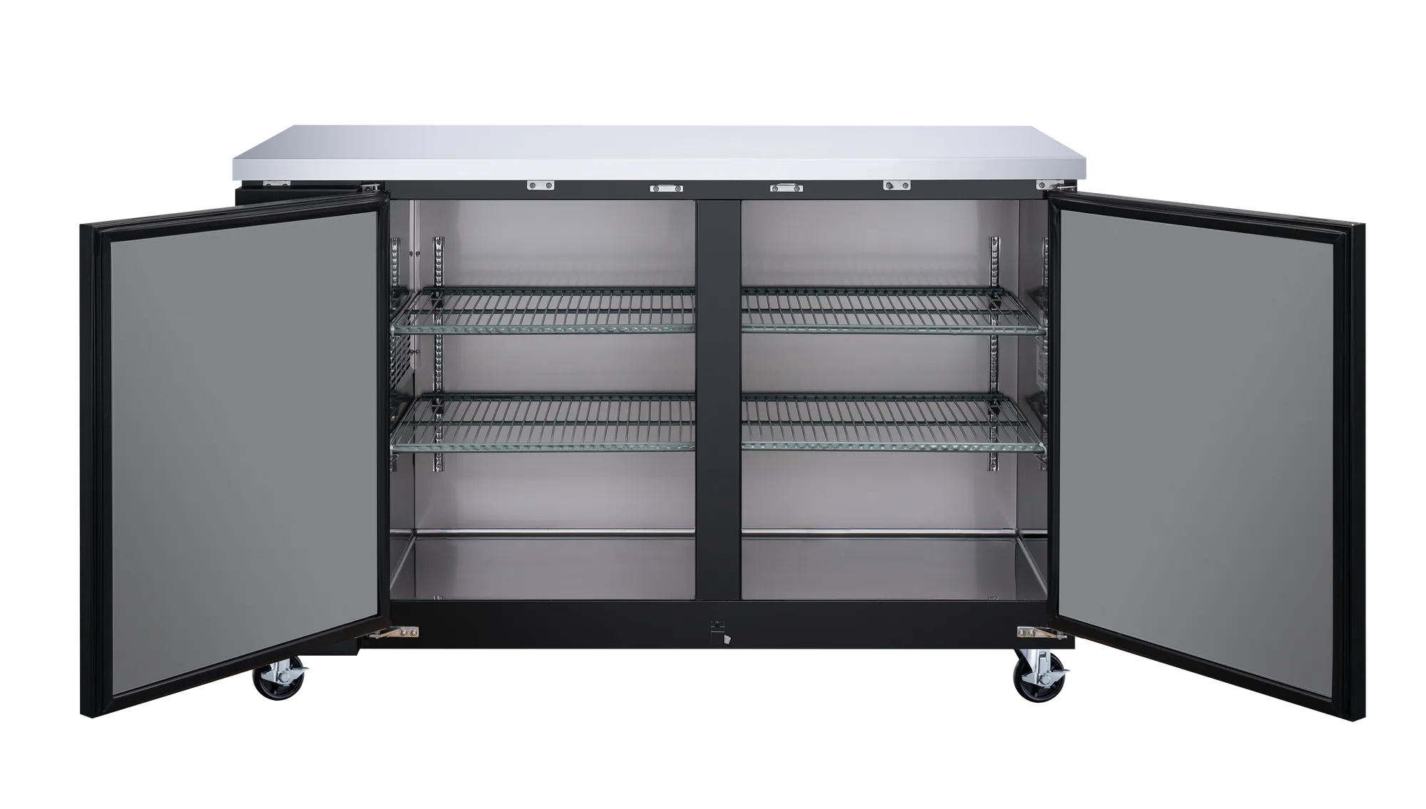 61″ Solid 2-Door Back Bar Cooler, 14.8 cu. ft. (420 L) – Black