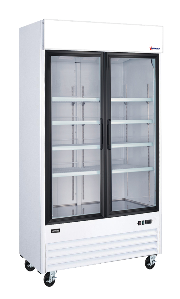 40" Two (2) Glass Door Display Refrigerator, 31.5 cu.ft. (892 L), White