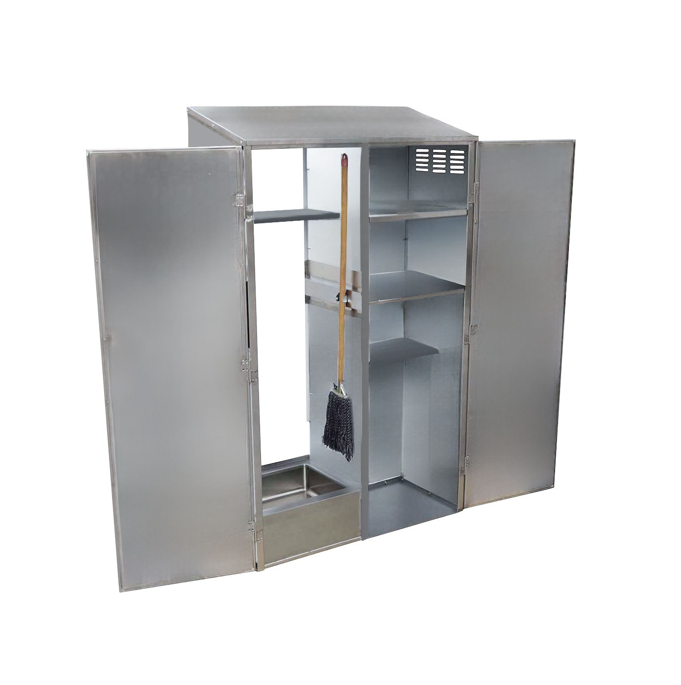 Janitor Cabinet, 2 Doors with Left Mop Sink, Service Faucet and Hose