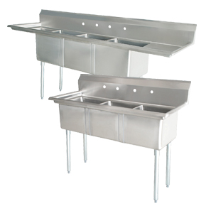 Three Tub Pot Sinks