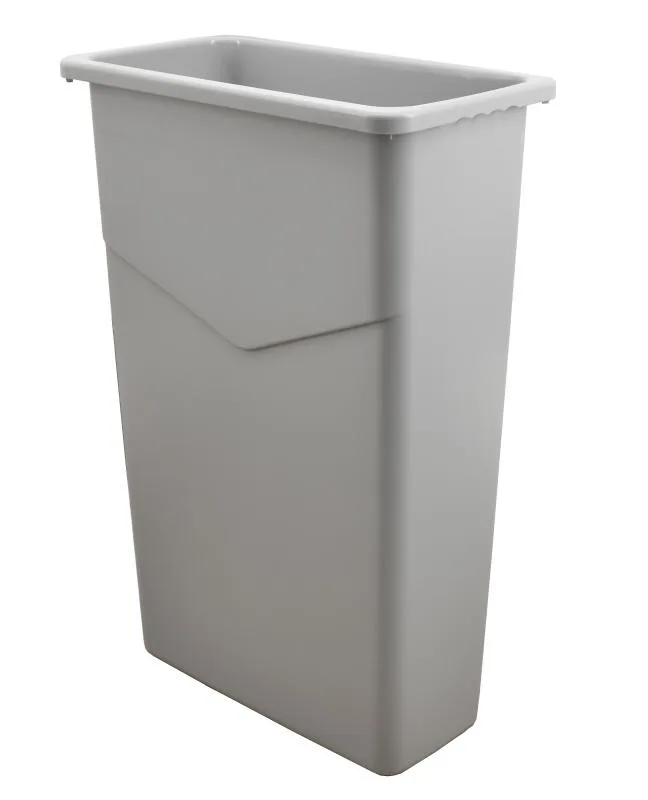 20 Gallon (75 L) Thin Trash Can / Waste Container, Polyethylene – Gray