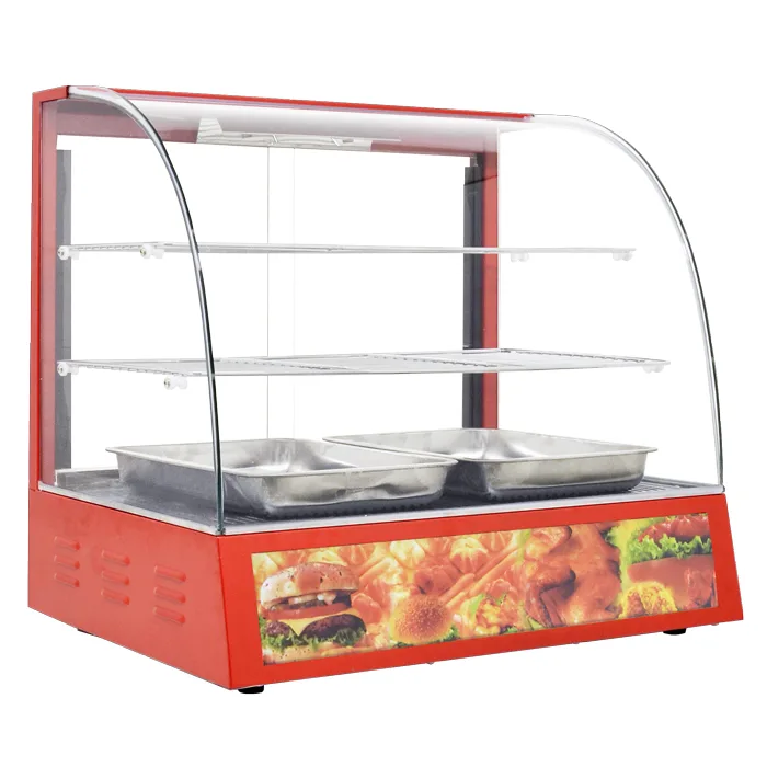 26″ Countertop Display Warmer, 2 Shelves, Curved Glass, Full-Service – 1.2 kW