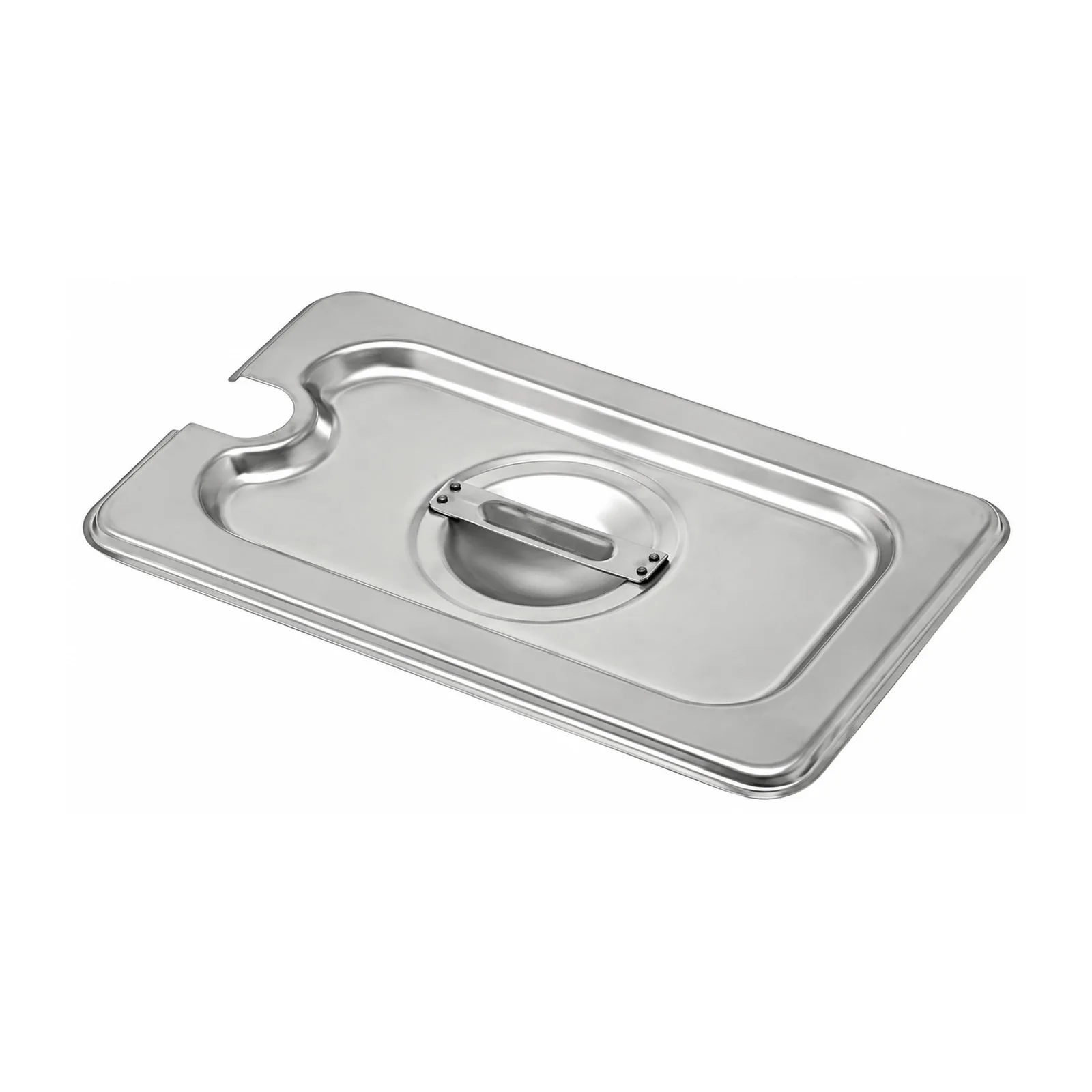 1/9-Size Slotted Stainless Steel Steam Table Pan Cover