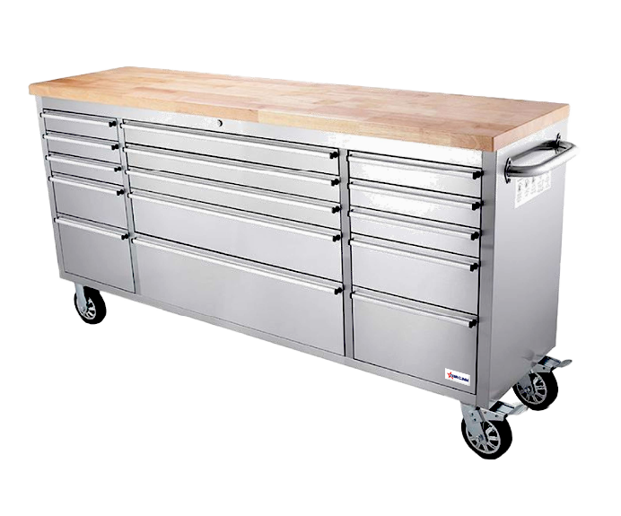 72" Mobile Working Bench with 15 Drawers