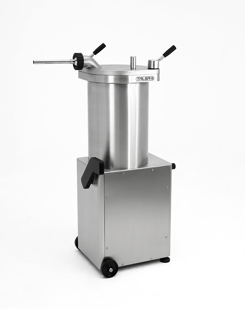 Talsa F35S 65 lb (28 kg) Hydraulic Piston Sausage Stuffer Stainless Steel with 2 Swivel Casters | Trento – 208 V, 3 Phase, 1300 W (1.75 HP)