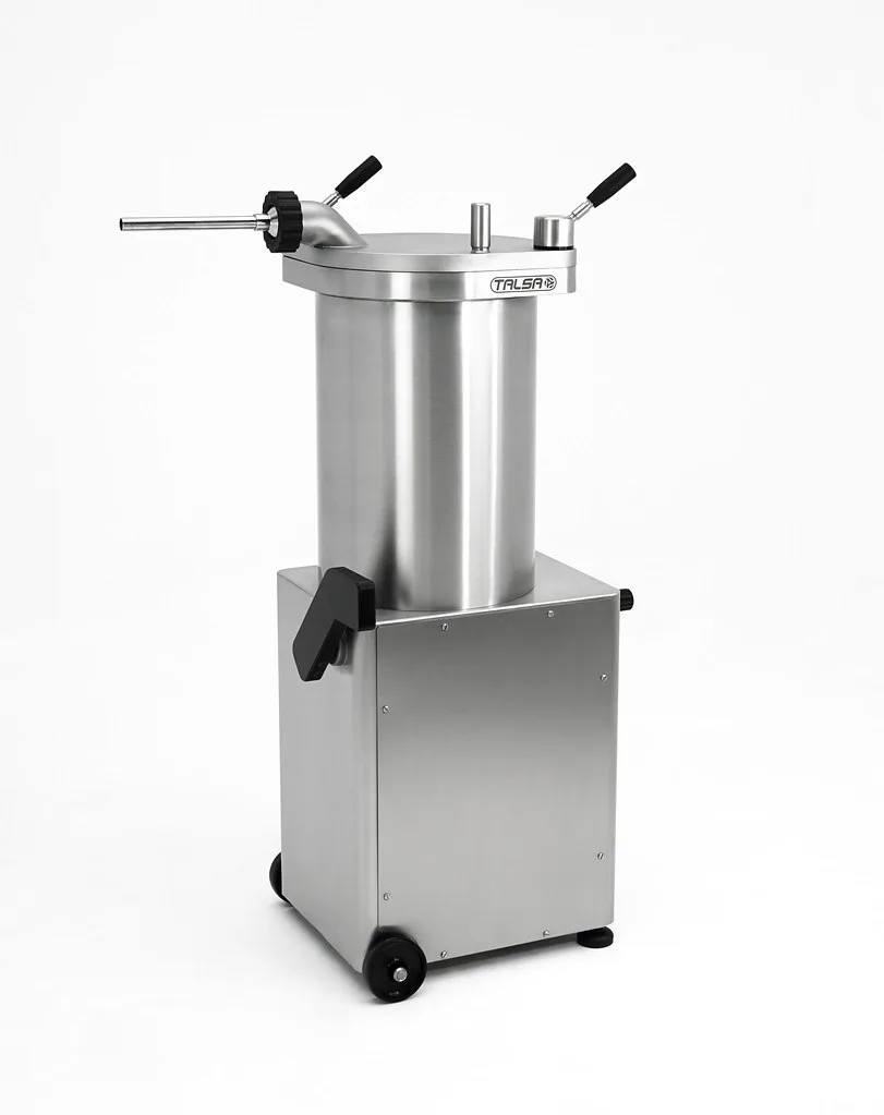 Talsa F35S 65 lb (28 kg) Hydraulic Piston Sausage Stuffer Stainless Steel with 2 Swivel Casters | Trento – 208 V, 3 Phase, 1300 W (1.75 HP)