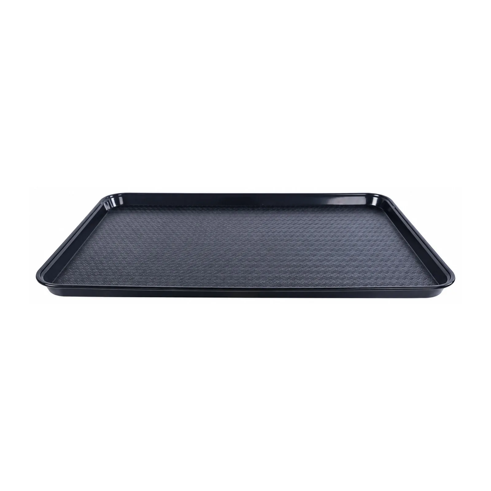 18″ x 30″ Black ABS Plastic Food and Produce Display / Merchandising Tray