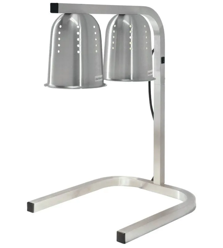 2-Bulb Commercial Portable Heat Lamp, Silver – 2 x 250 W, 110 V/60 Hz/1 Ph