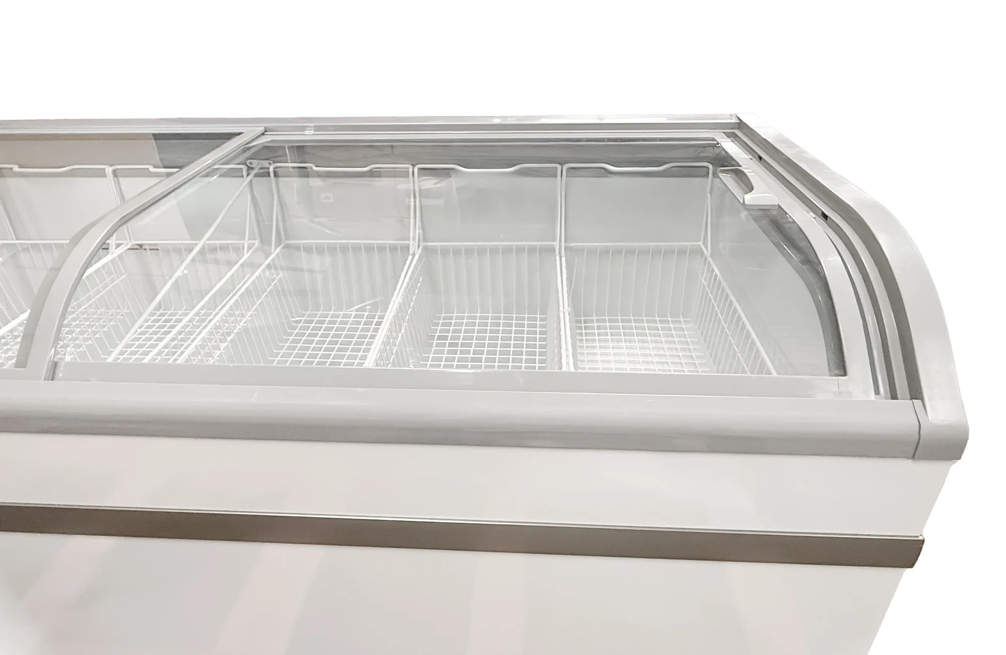 79″ Two (2) Door Ice Cream Display Chest Freezer with Curved Glass Top, 24.72 cu. ft. (700 L)