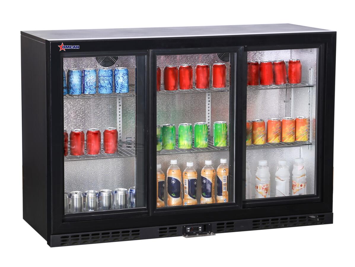 54″ Back Bar Beverage Cooler with 3 Sliding Glass Doors and  11.3 cu.ft. (320 Liters) Capacity – 110V, 186W