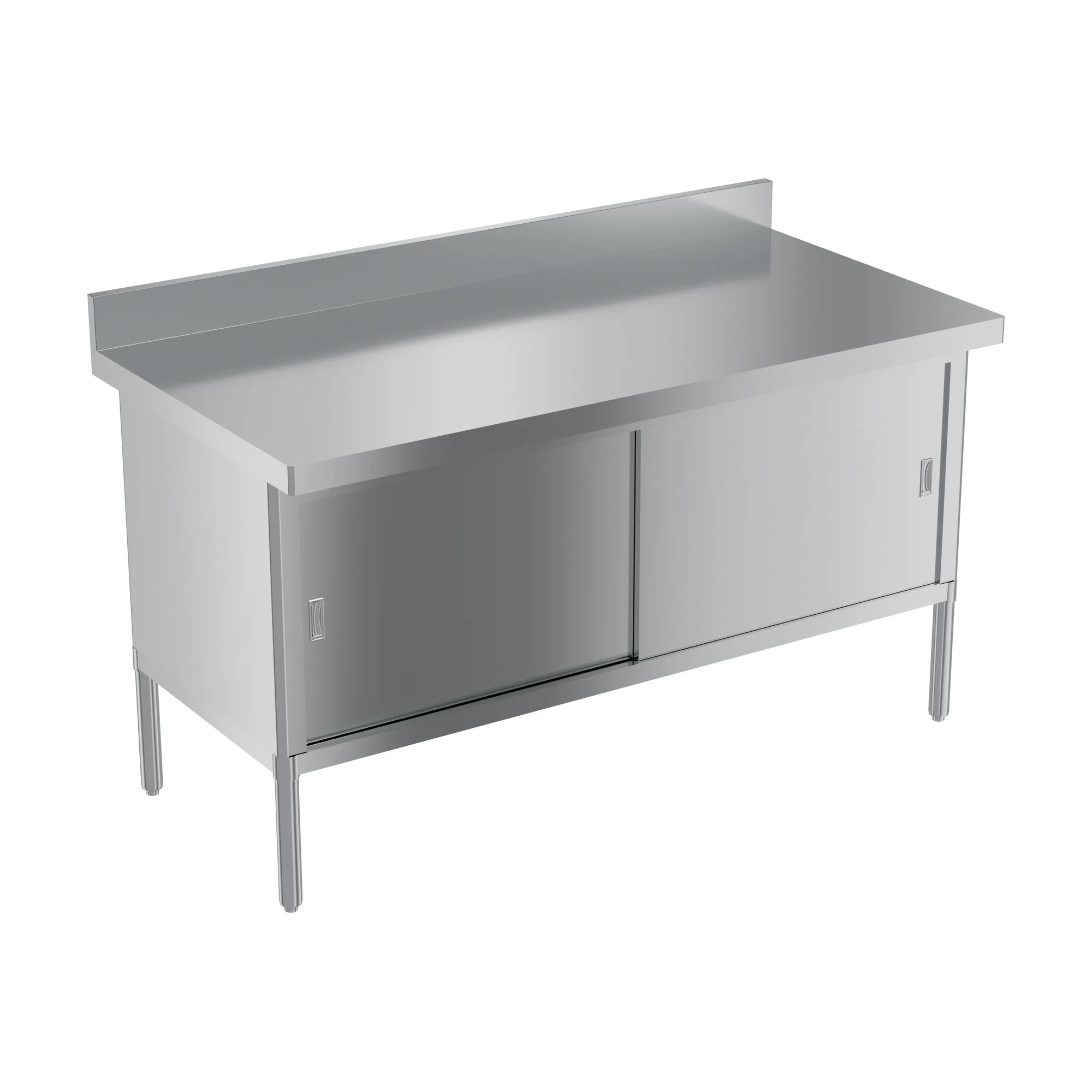 30″ x 60″ 430 Stainless Steel Knock-down Worktable with 4″ Backsplash – Flush Edge