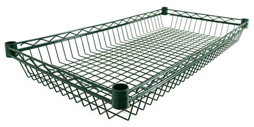 18″ x 36″ Dark Green Epoxy Wire Basket