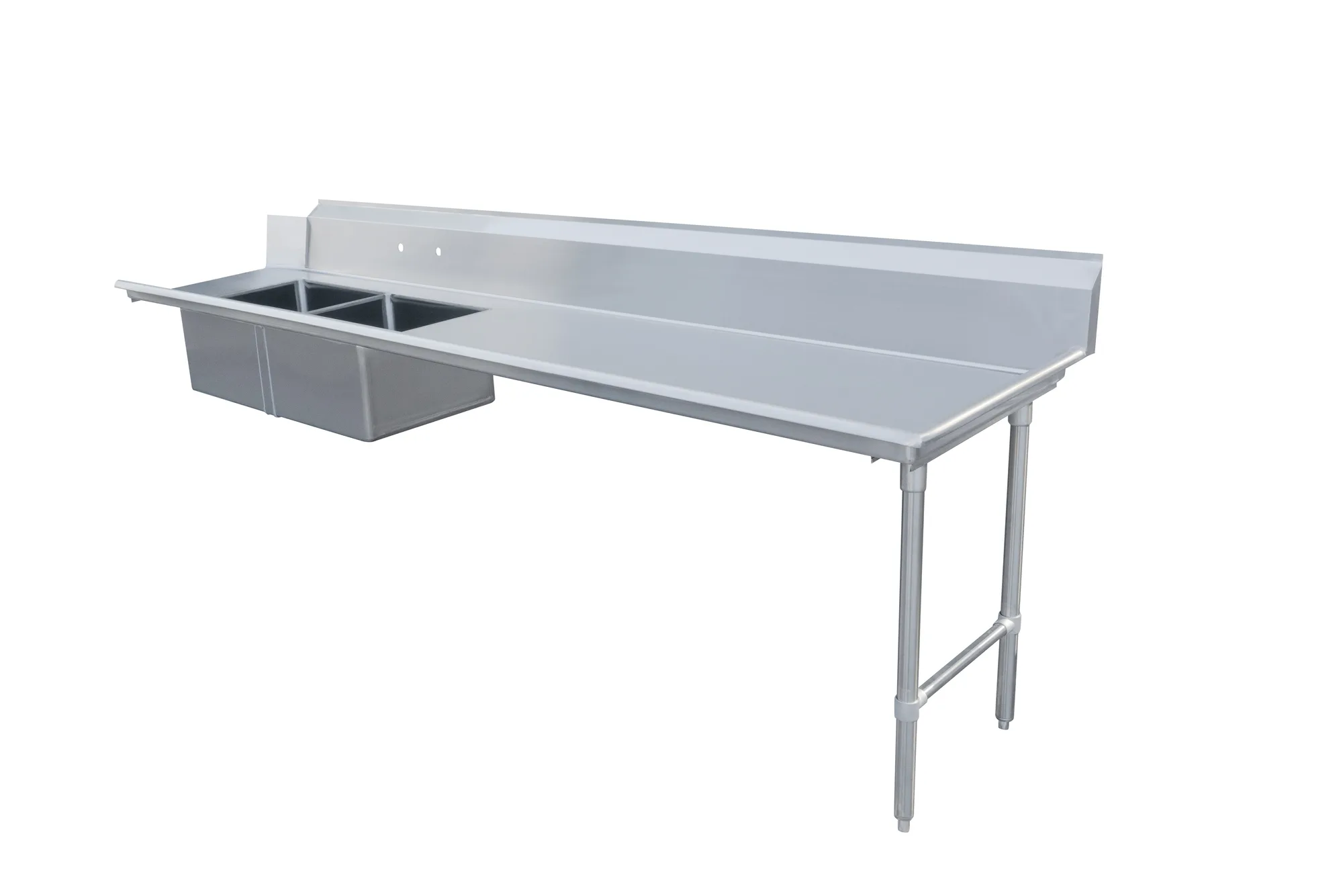 120″ Right Side Soiled Dish Table with Two Sinks