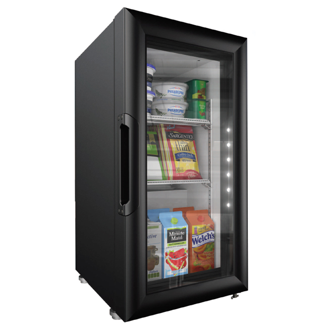 Elite 14″ Countertop Glass Door Swing Refrigeration with 1.54cu.ft. / 42L Capacity – 115V, 75W