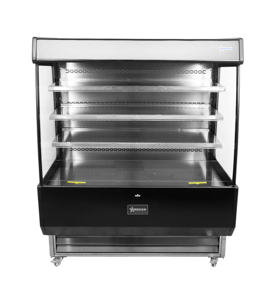 51″ Three (3) Shelf Grab-and-Go Open Refrigerated Floor Self-Serve Merchandiser, 27.2 cu. ft. (770 L), Black