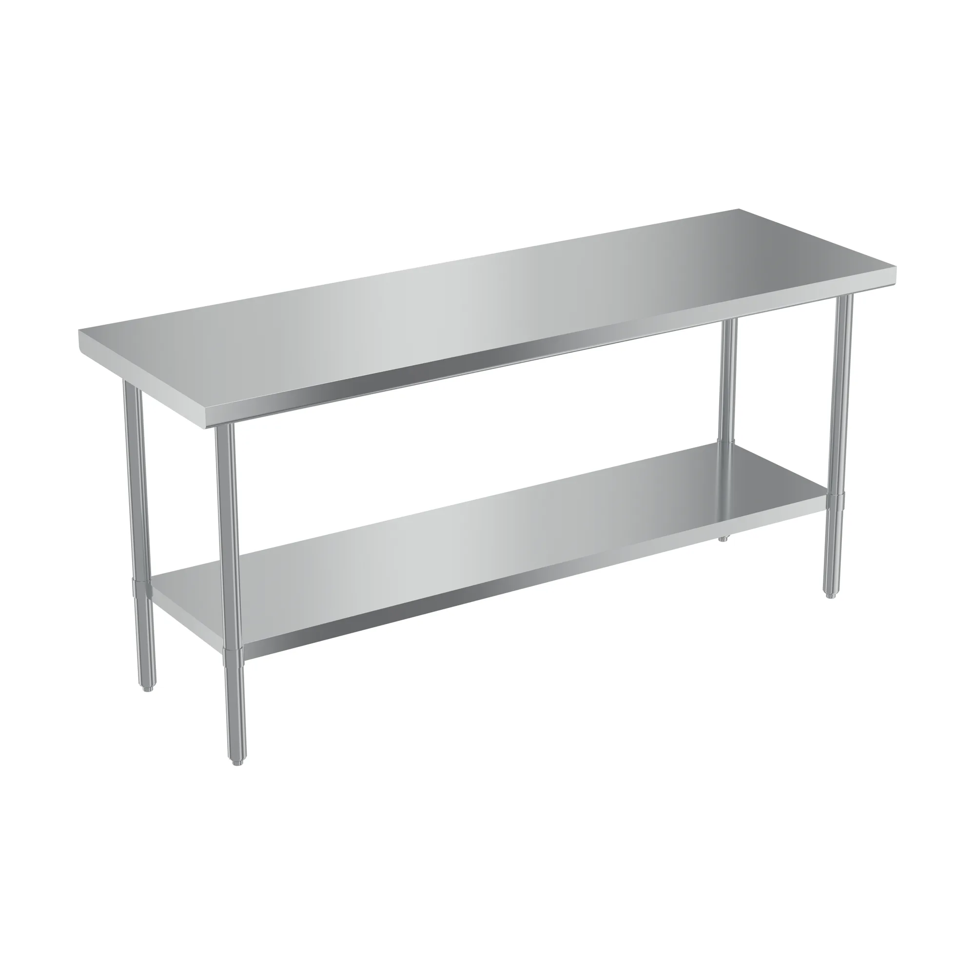 24″ x 72″ 20 Gauge 430 All Stainless Steel Worktable