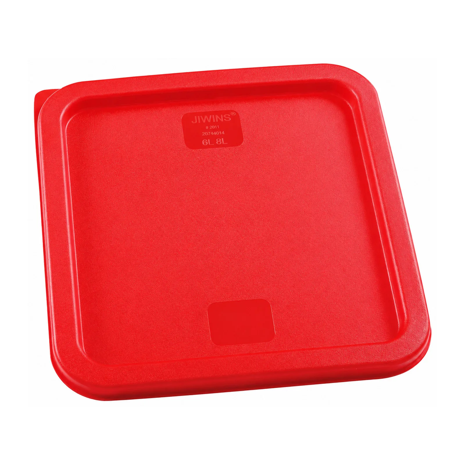 Red Polyethylene Lid for 6 / 8 qt Polycarbonate Square Storage Containers