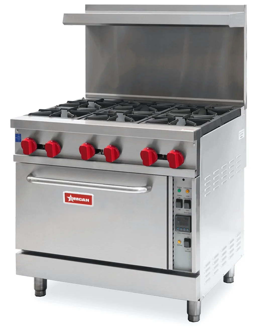 36″ Commercial Gas Range 6 Burners and Convection Oven 211,000 BTU – Liquid Propane