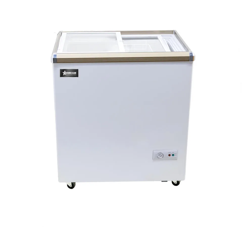 29″ Two (2) Door Ice Cream Display Chest Freezer with Flat Glass Top, 5.3 cu. ft. (150 L)
