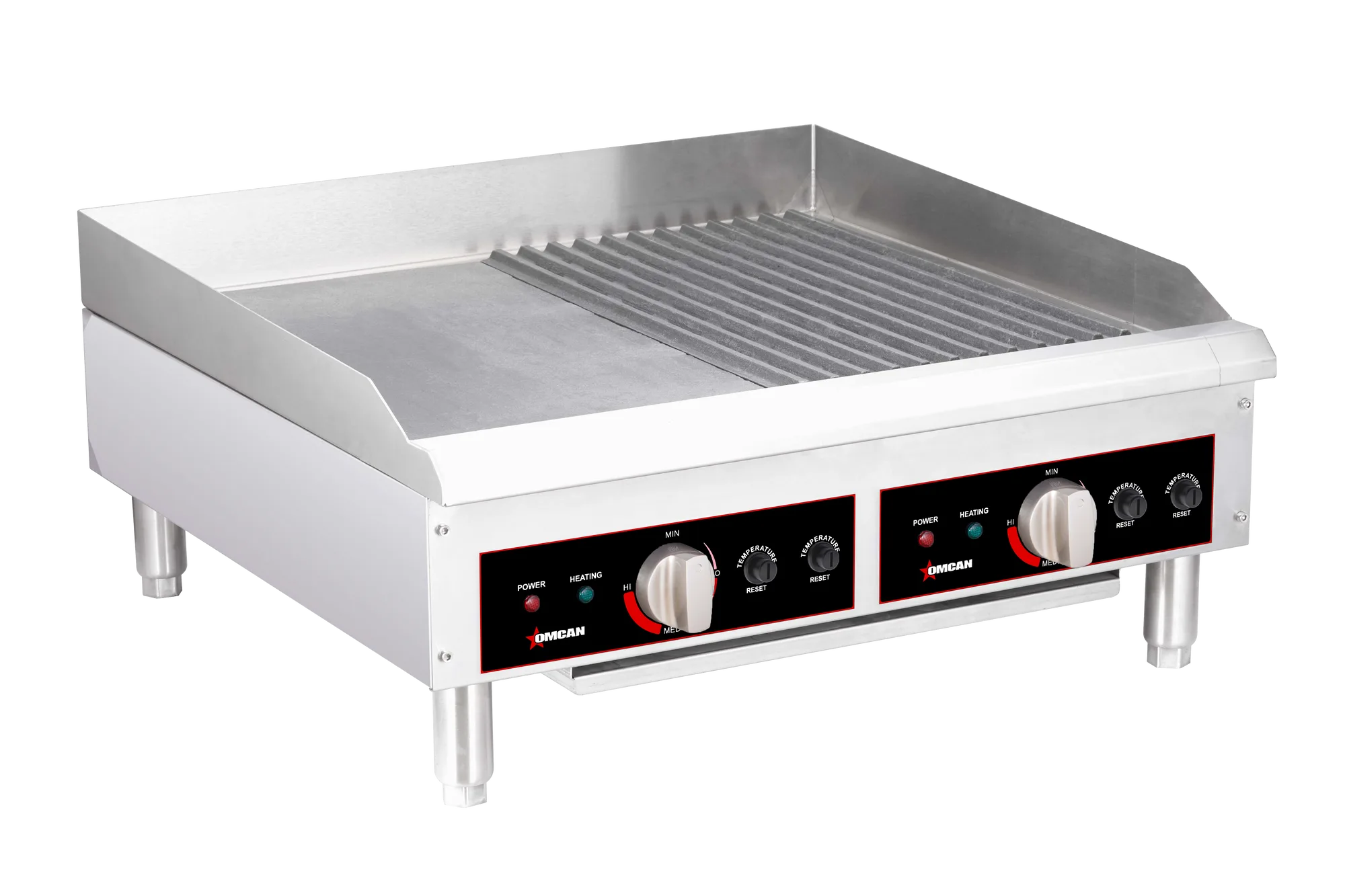 24″ Electric Charbroiler with Grill and Griddle Plates – 2 x 3.6 kW, 240 V/60 Hz/1 Ph