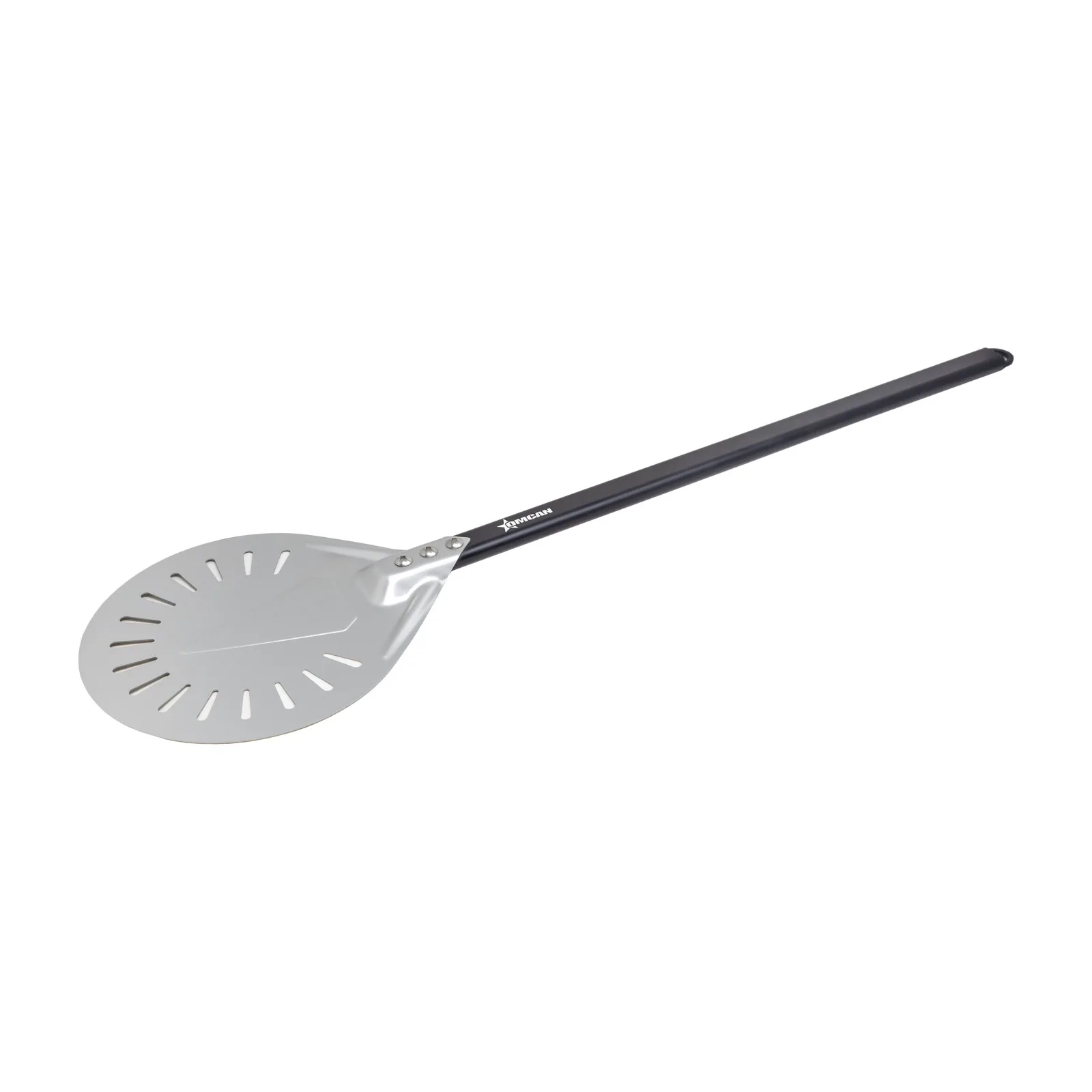 54 5/16″ Perforated Aluminum Pizza Peel with 8″ Round Blade