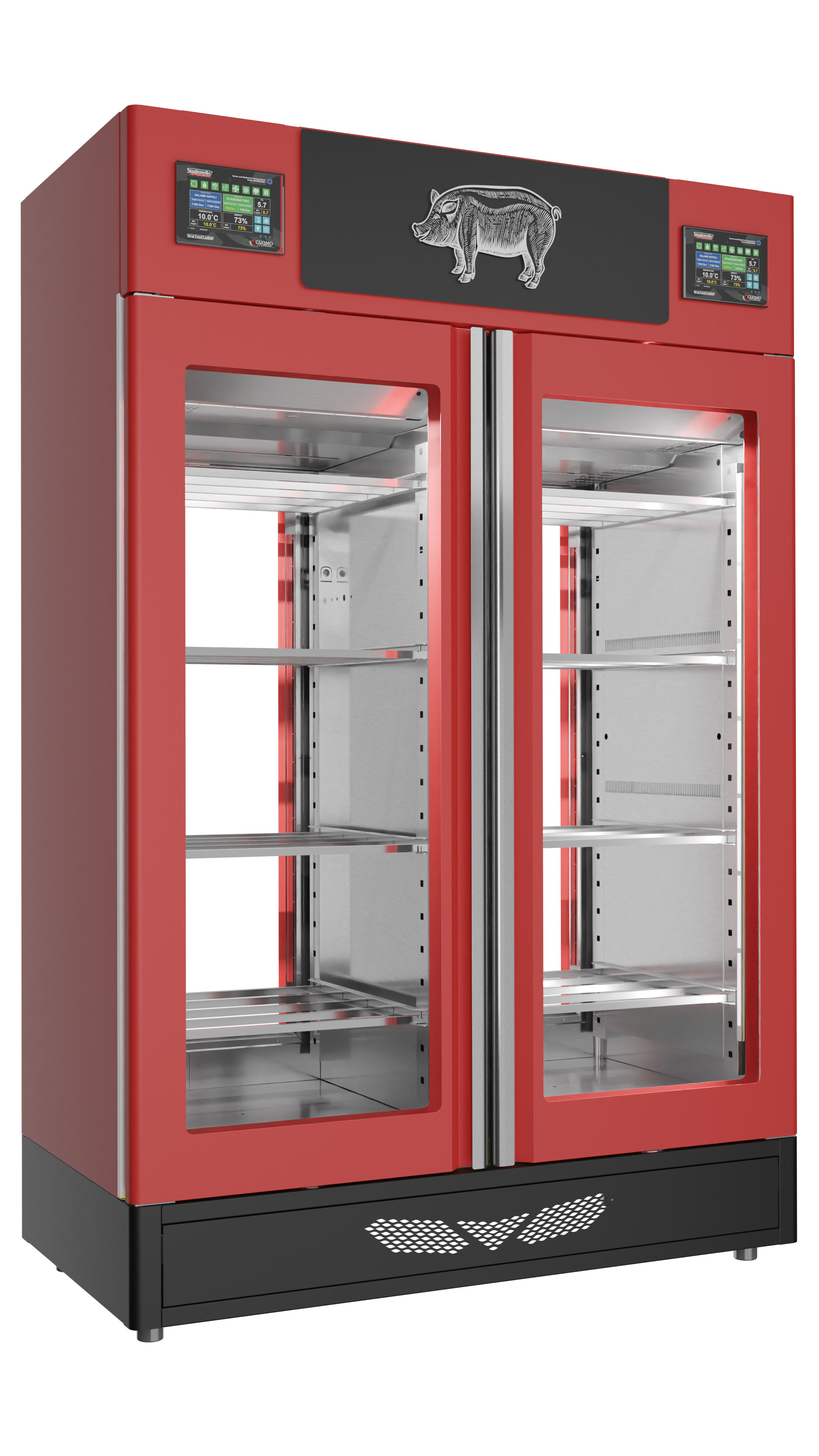 Stagionello® Maturmeat® 100+100 kg Meat Curing and Salami Curing Cabinet Combo with Climatouch®, Fumotic® – Total View