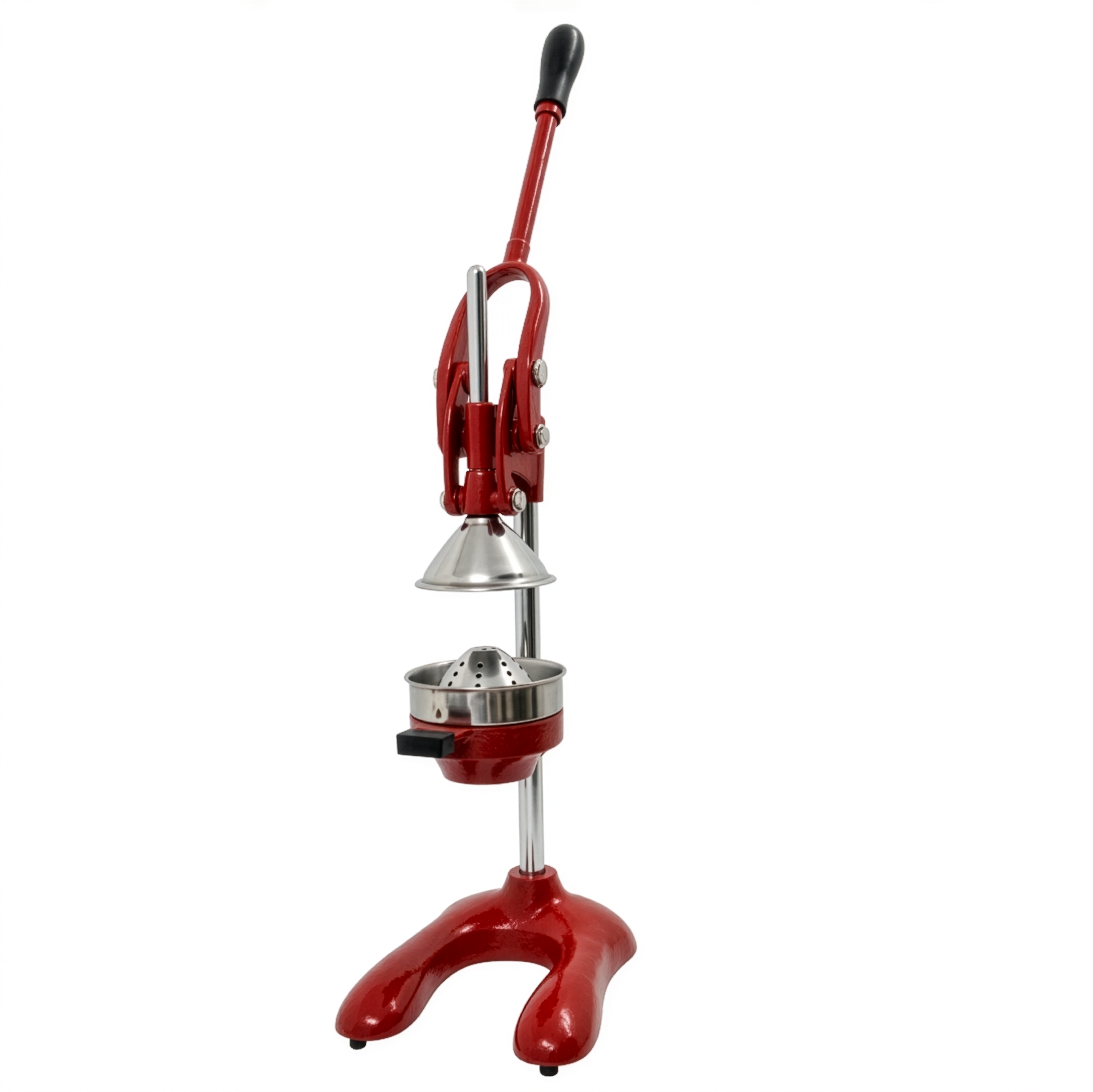 Manual Cast-Iron Red Citrus Squeezer with 5″ Cutter Plate Diameter