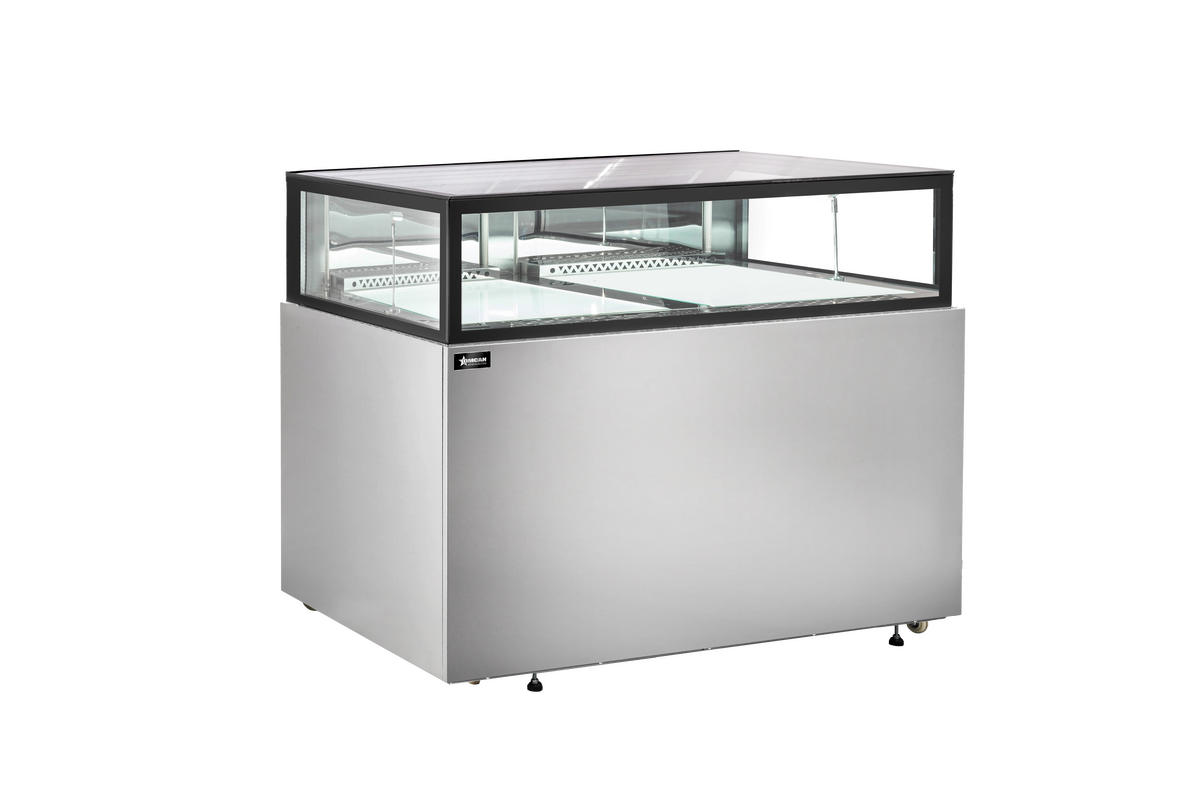 60” Stainless Steel Flat Top Refrigerated Showcase, 474 L (16.7 cu.ft.), 110V/60Hz/1Ph