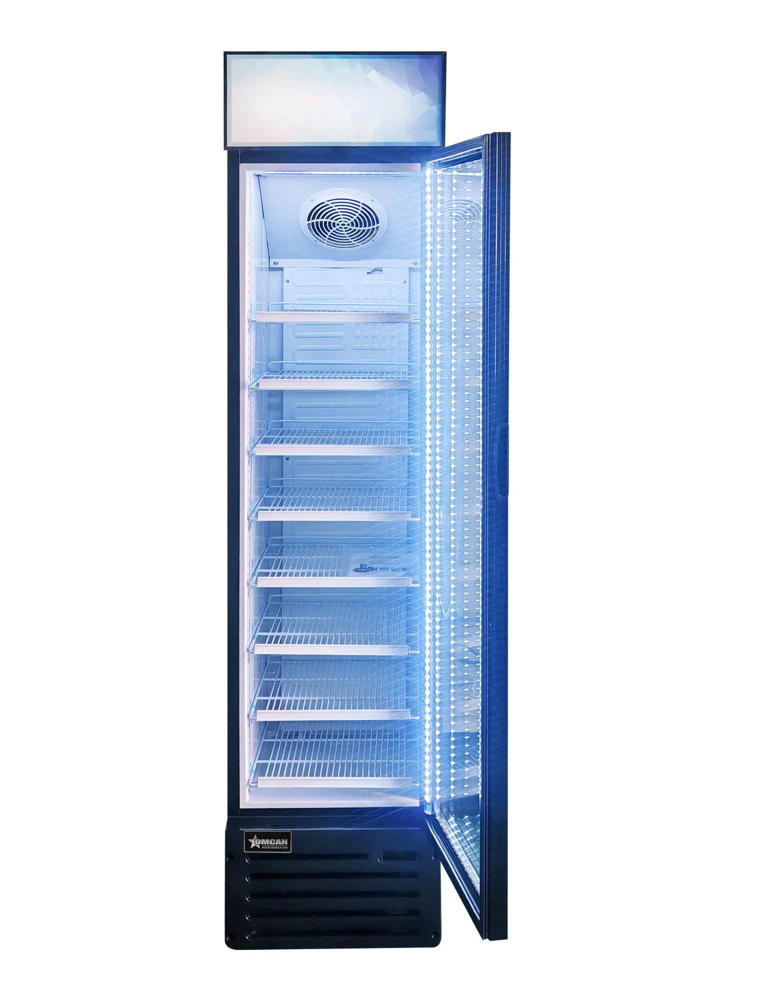 16.5″ Slim One (1) Glass Door Display Refrigerator with Lightbox, 5.1 cu. ft. (145 L), Black
