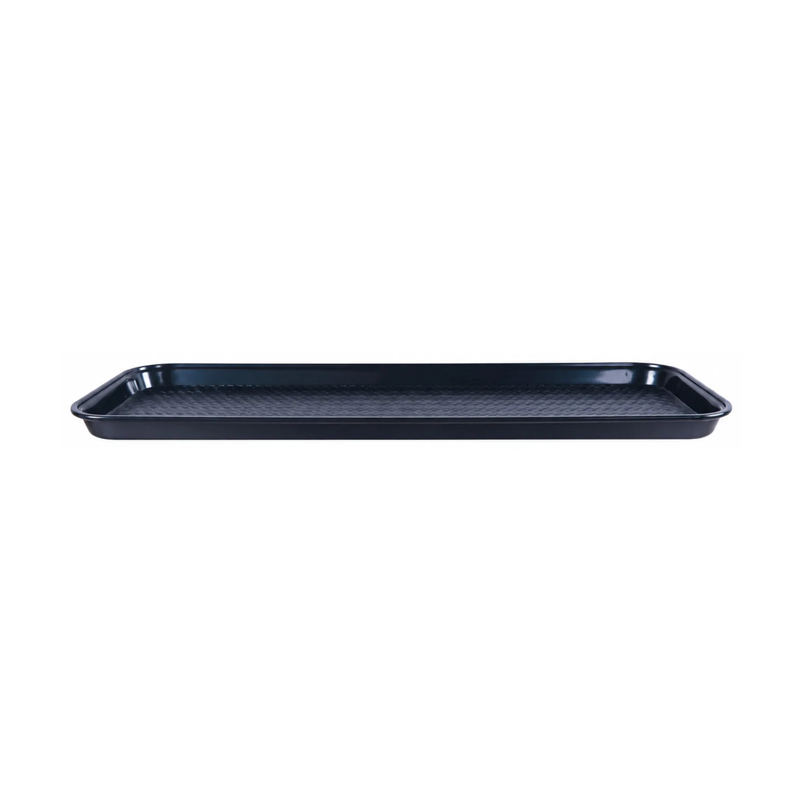 9″ x 26″ Black ABS Plastic Food and Produce Display / Merchandising Tray