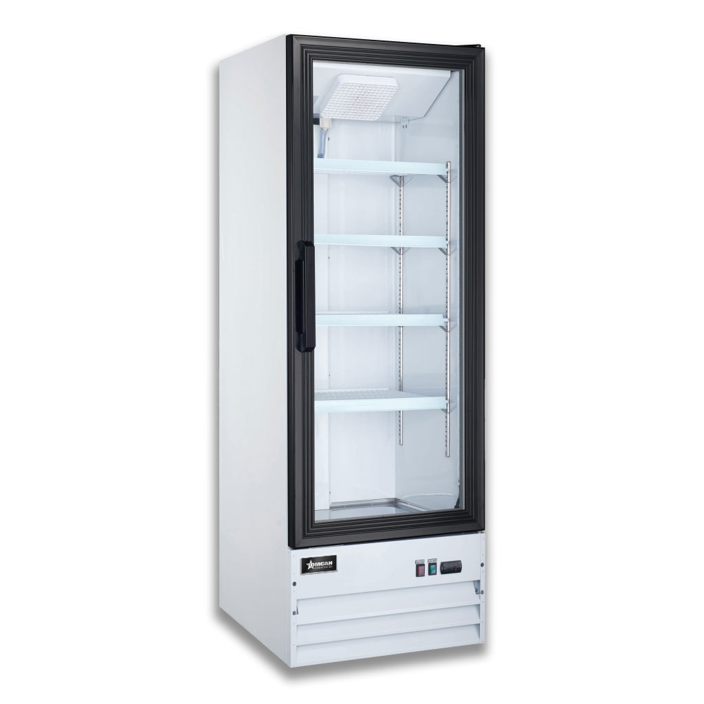 22″ One (1) Glass Door Display Refrigerator, 9.1 cu.ft. (257 L), White