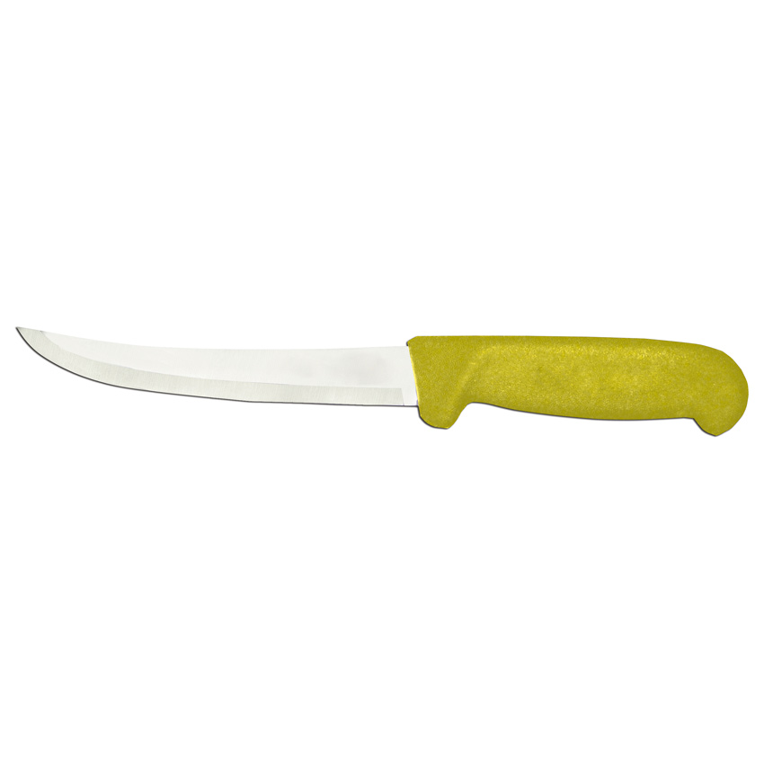 6-inch Curved Blade Boning Knife with Yellow Polypropylene Handle