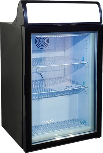 23″ Countertop Display Freezer with Top Lightbox, 98 Liter (3.46 cu.ft.) Capacity, Black