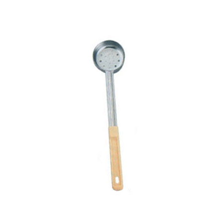 3 oz. One-Piece Stainless Steel Perforated Portion Control Spoon with Ivory Handle