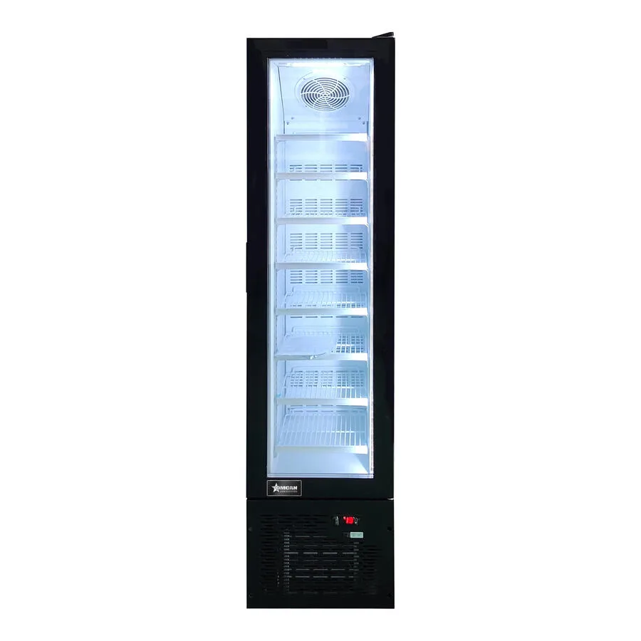 17″ Slim One (1) Glass Door Display Freezer, 3.7 cu. ft. (105 L), Black