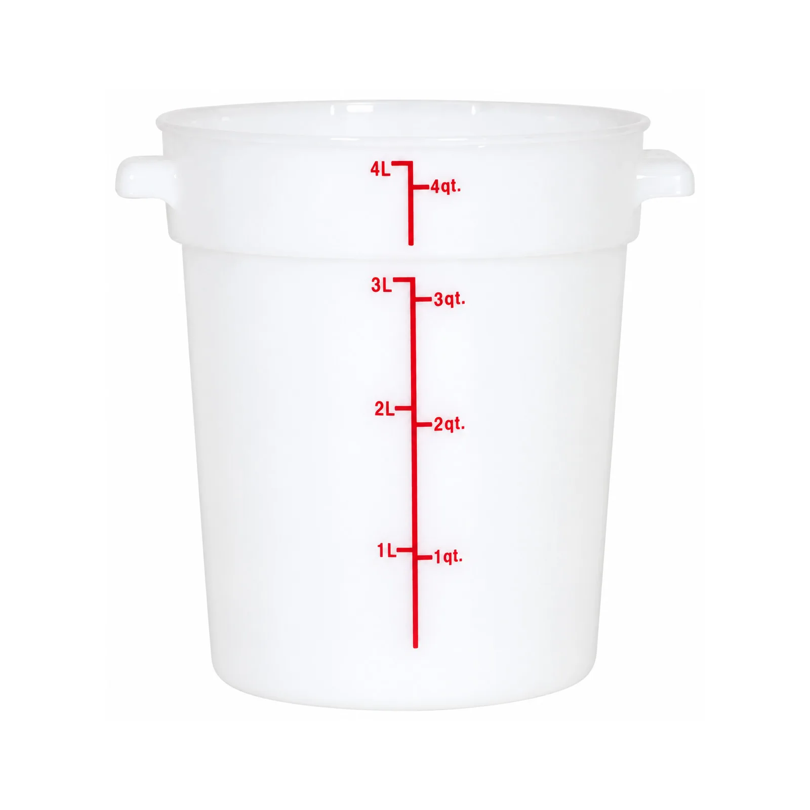 4 qt Polypropylene White Round Food Storage Container