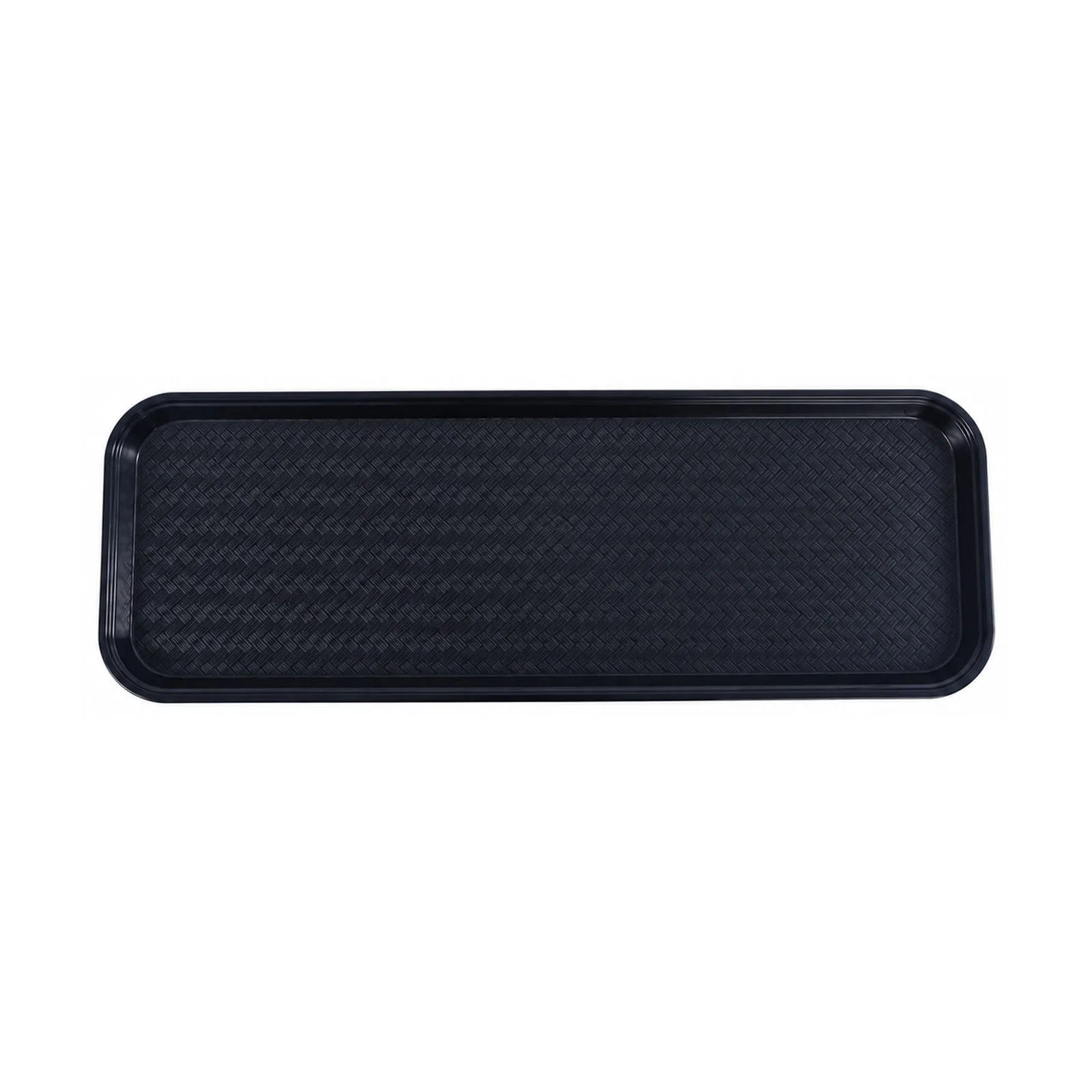 9″ x 26″ Black ABS Plastic Food and Produce Display / Merchandising Tray