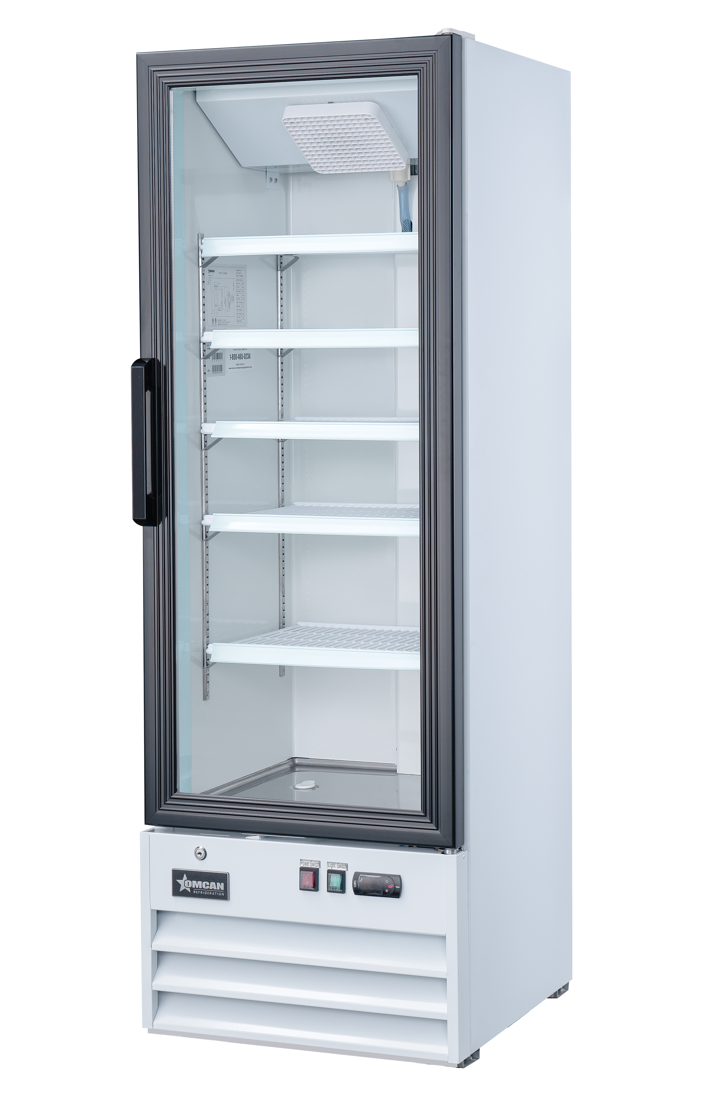 22″ One (1) Glass Door Display Refrigerator, 9.1 cu.ft. (257 L), White