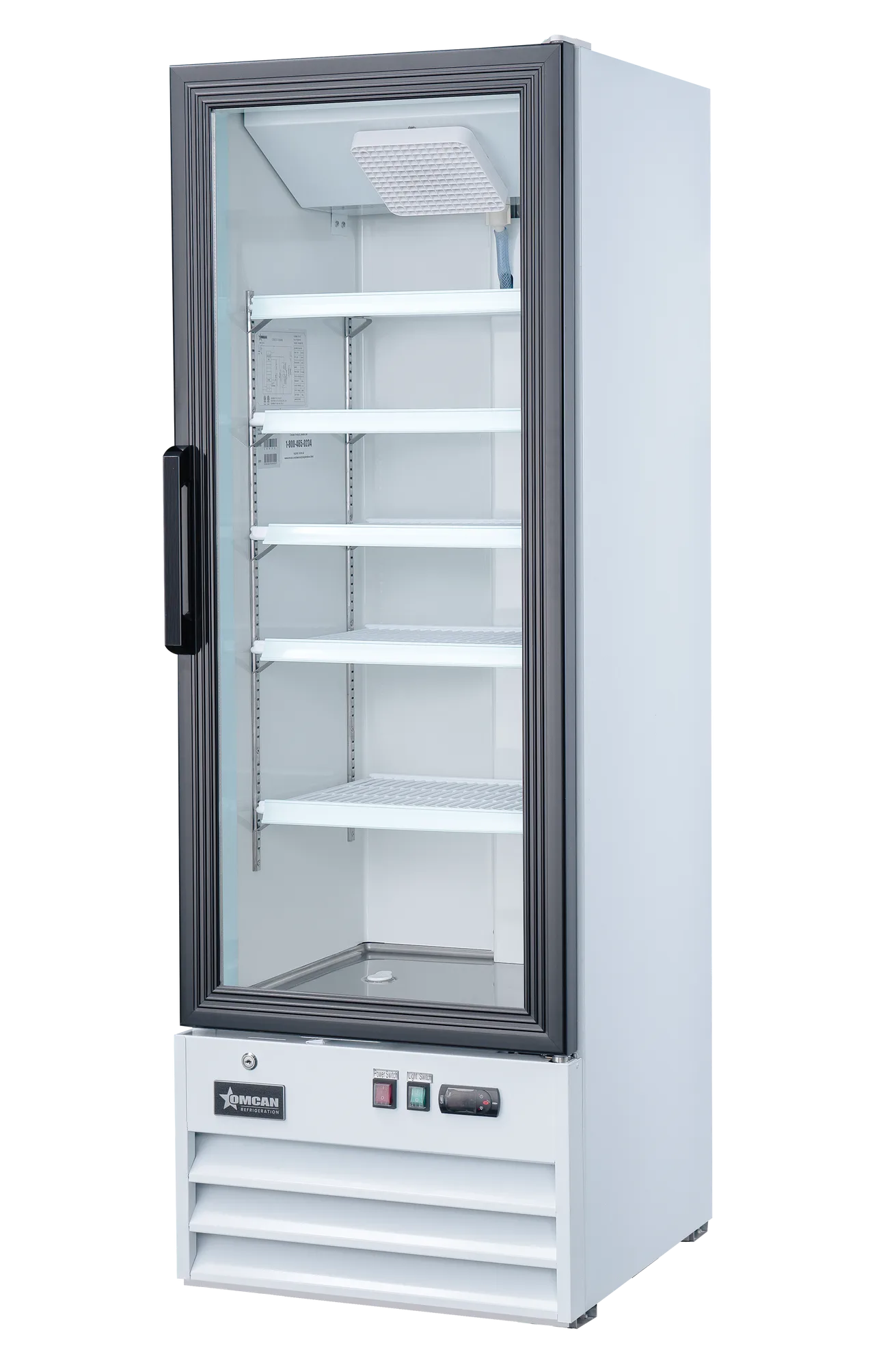 22″ One (1) Glass Door Display Refrigerator, 9.1 cu. ft. (257 L), White