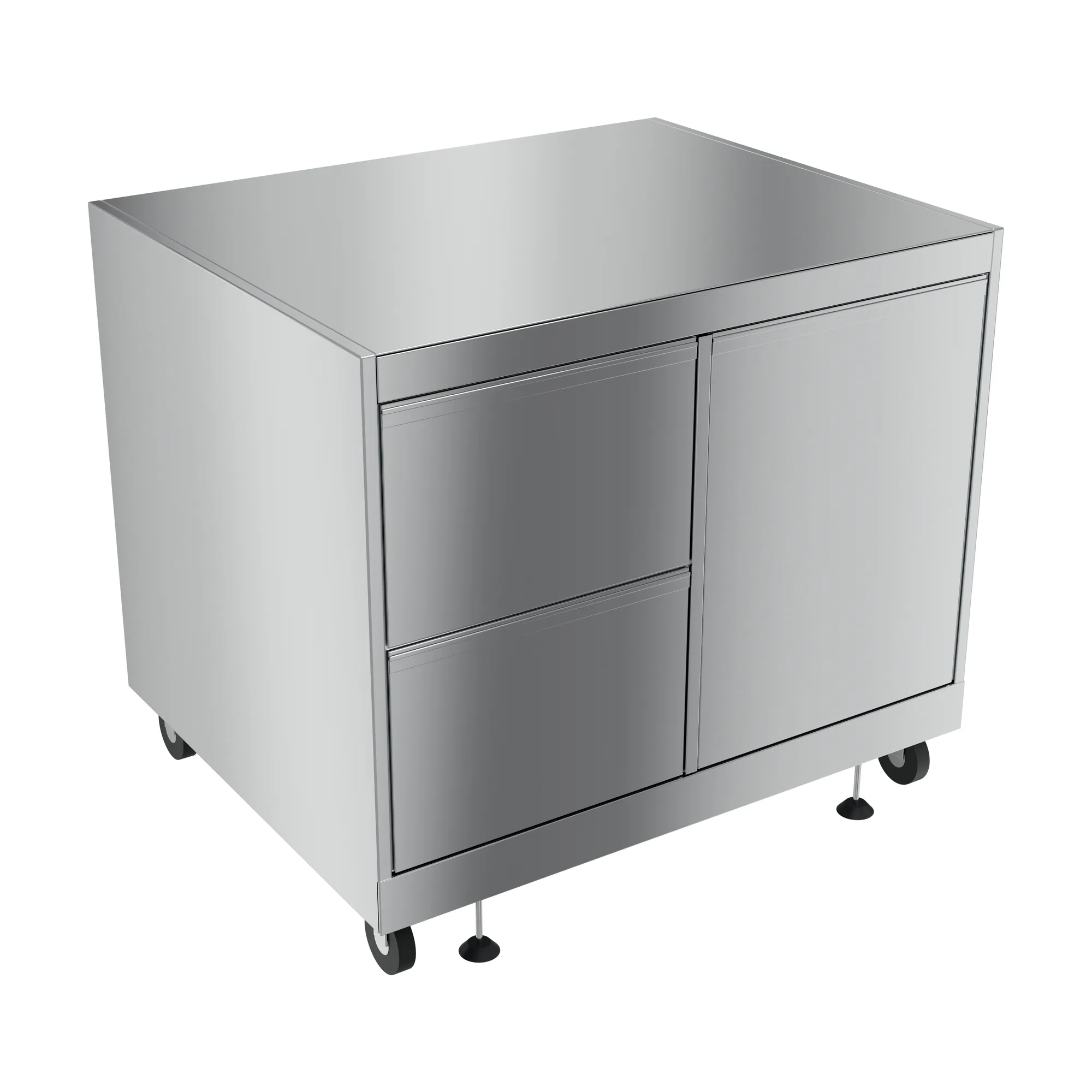 32″ Stainless Steel Cabinet Stand for #47876 with Gas Tank Cabinet and 2 Drawers with Soft Hinge Drawer Slide