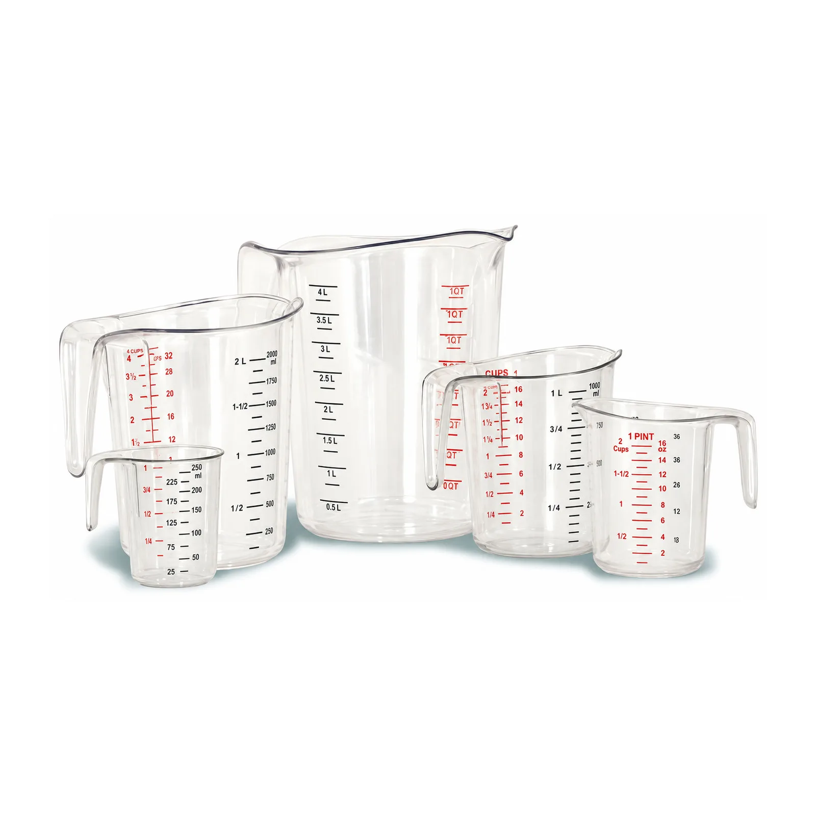 Clear Polycarbonate Measuring Cups – 5 pcs/set