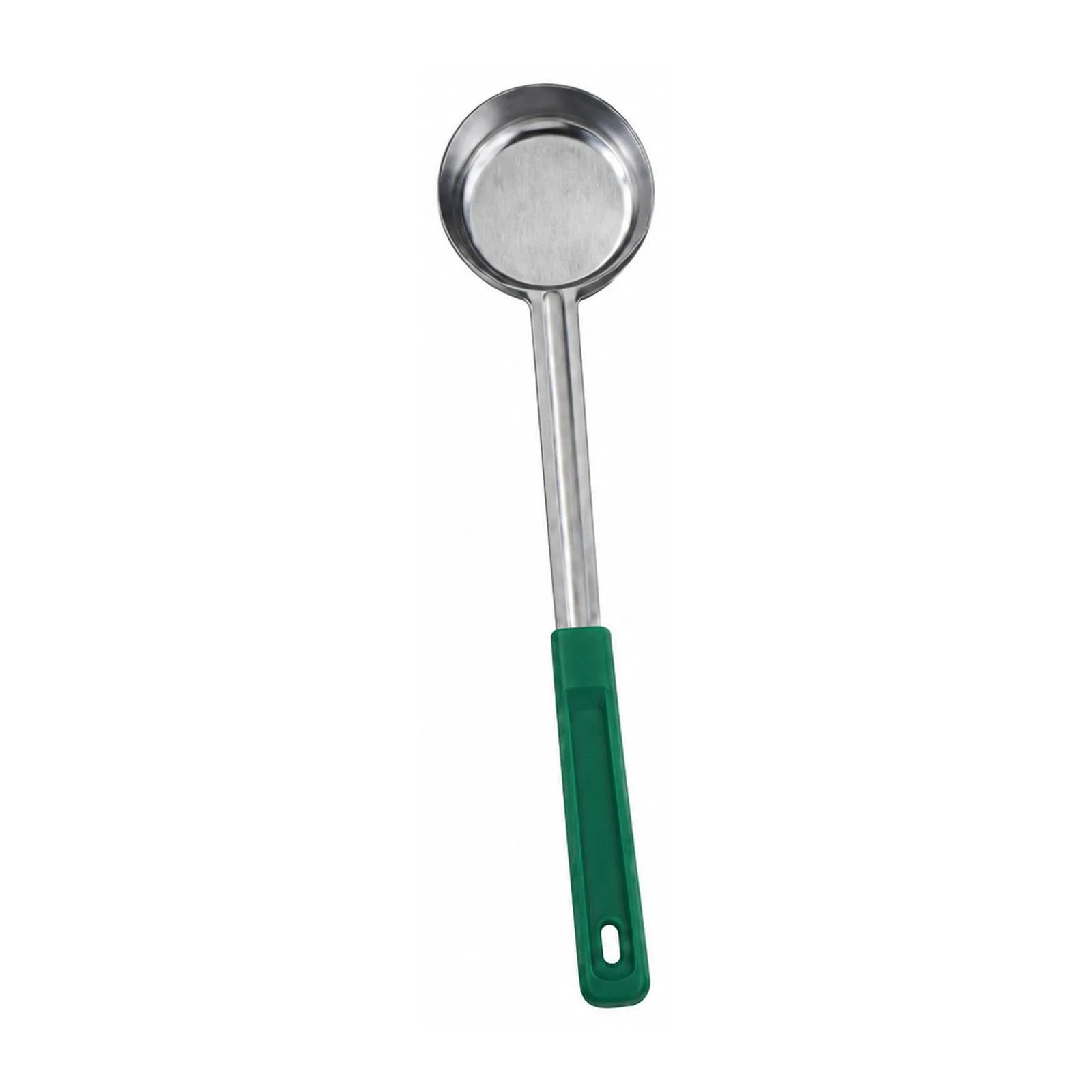 4 oz One-Piece Stainless Steel Solid Portion Control Spoon with Green Handle