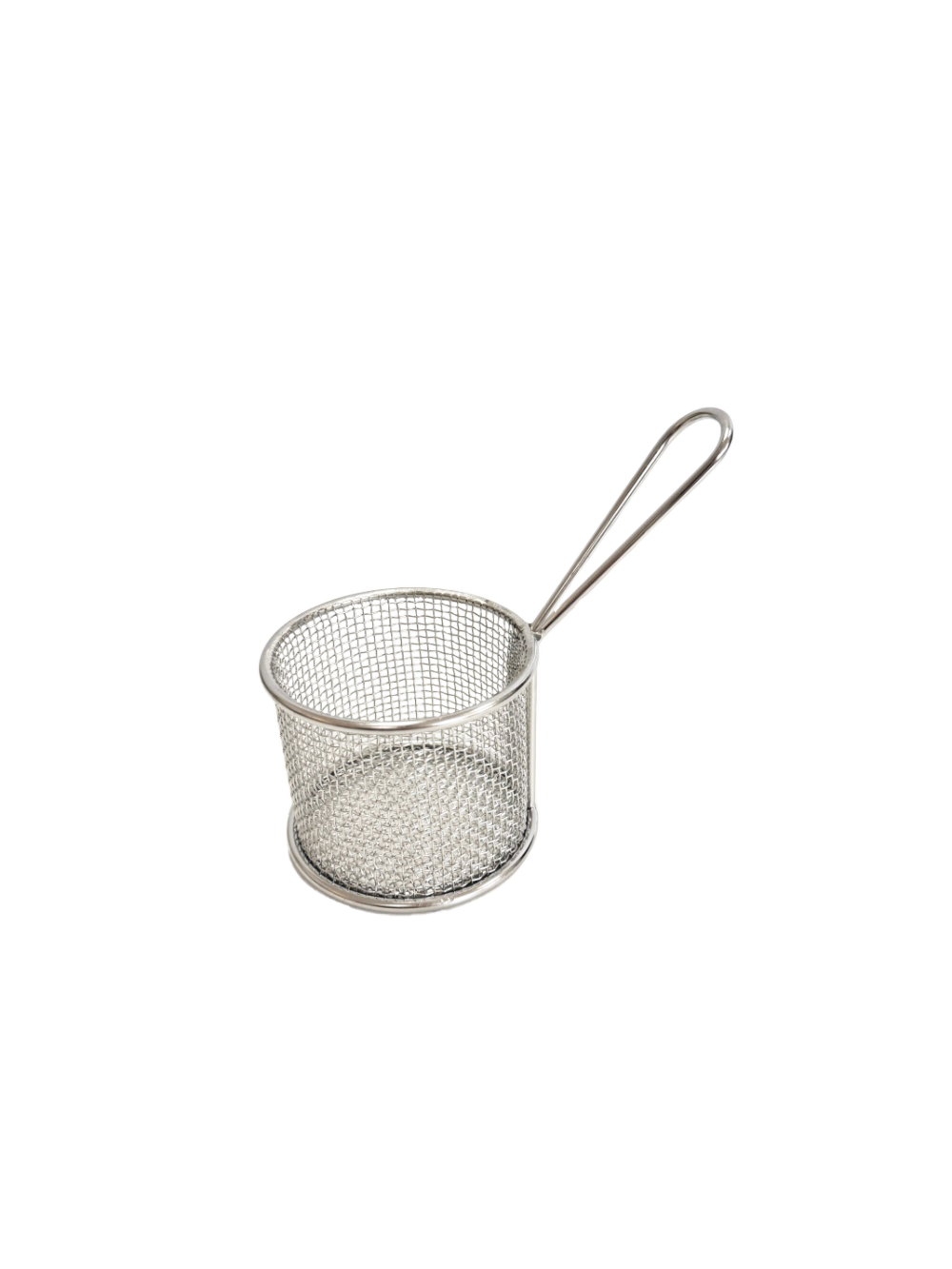 3-3/4″ x 2-7/8″ Round Stainless Steel Mini Serving Basket