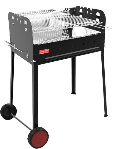 Painted Steel Charcoal BBQ Grill Stainless Steel Brazier and Panel