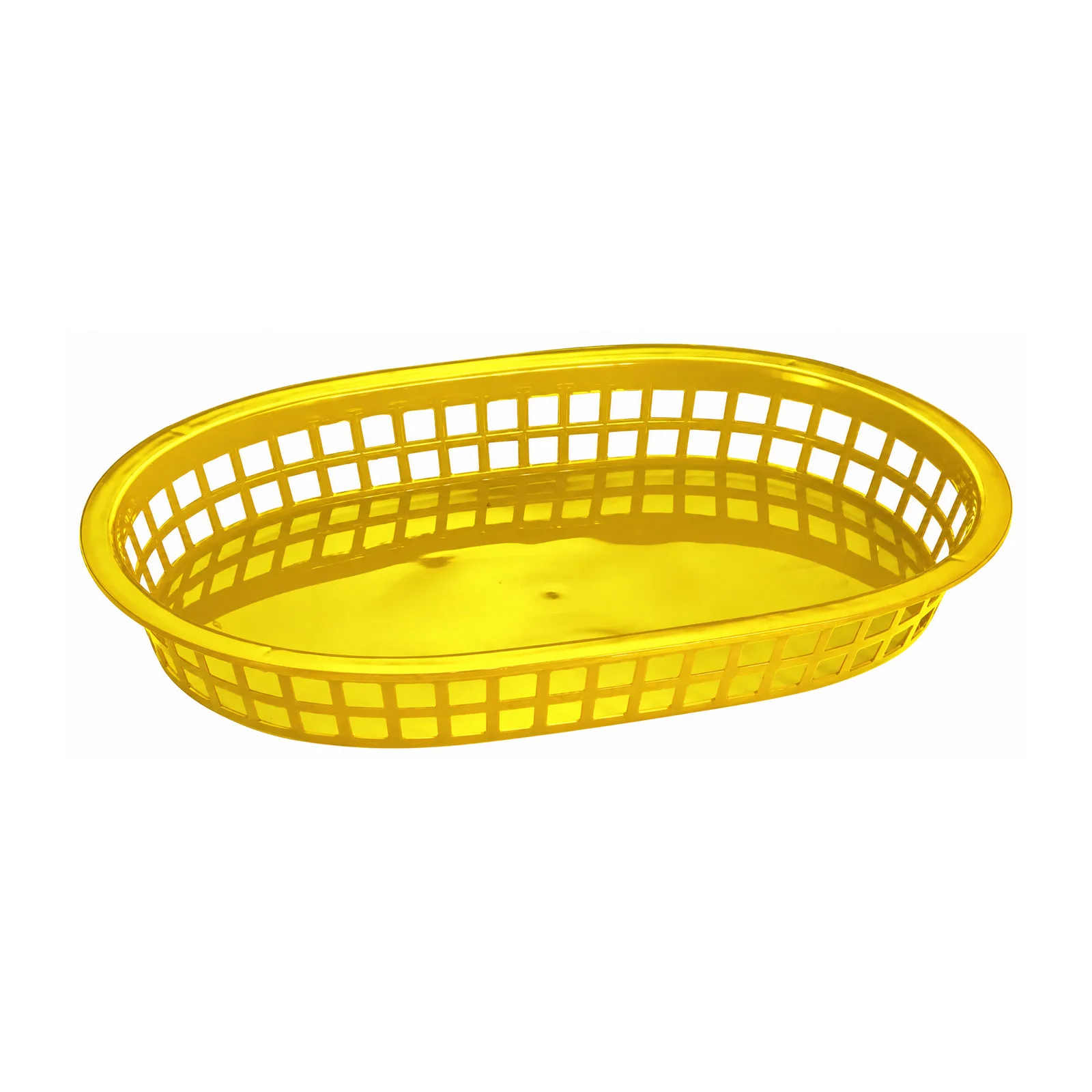 10″ x 7″ Plastic Oval Fast Food Serving Basket – Yellow